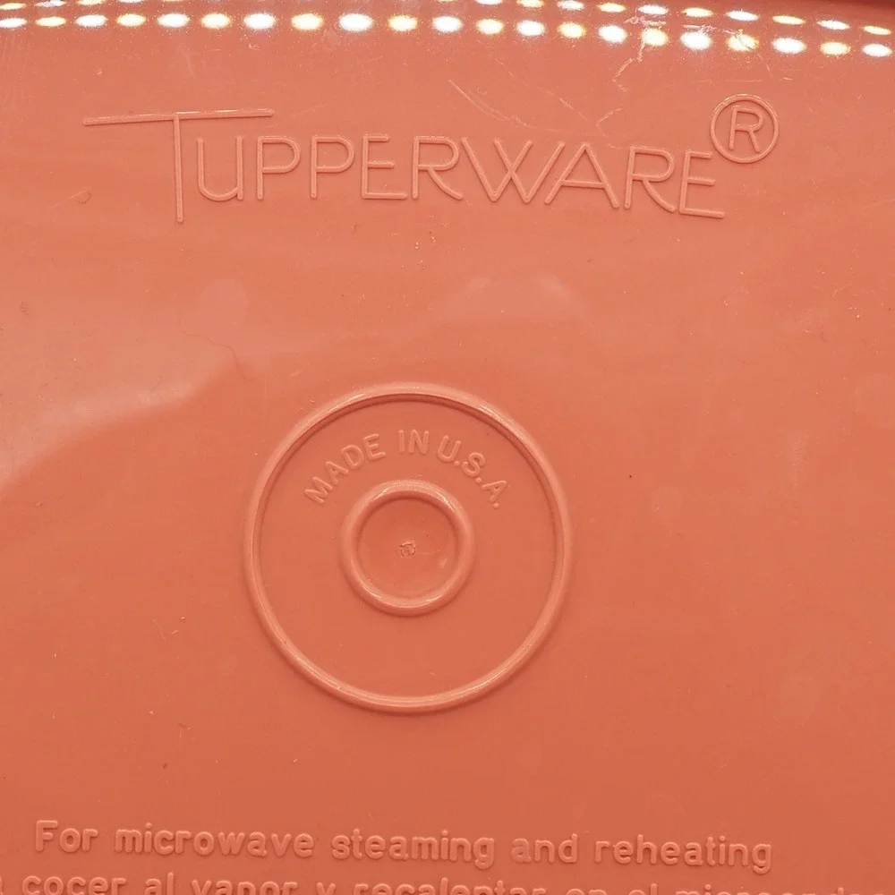 Tupperware Vintage Microwave Food Steamer 6 Cup Dusty Rose & Recipe Cards 1273-6